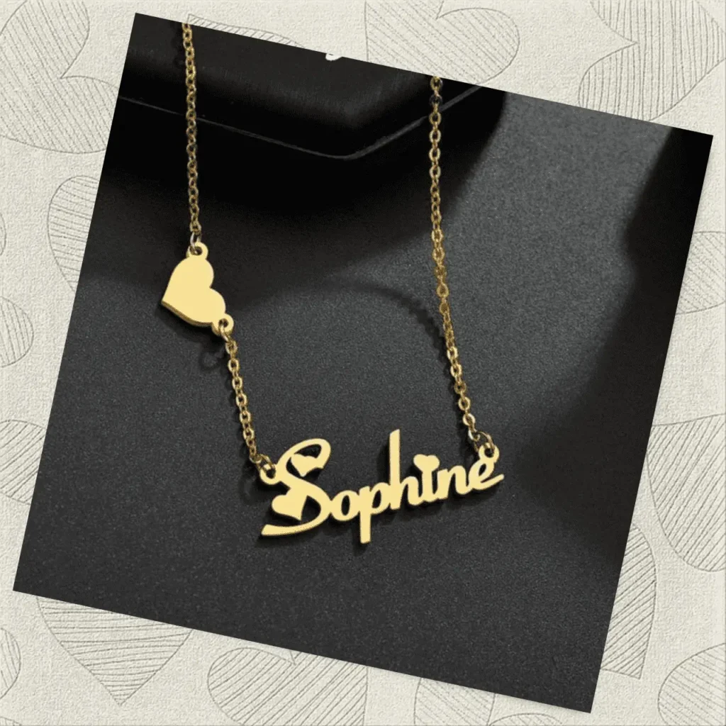 Butterfly Heart Custom Name Necklace