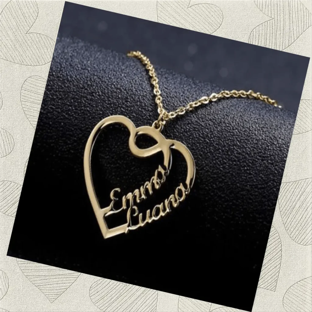 Couple Heart Name Necklace | Two Name Necklace
