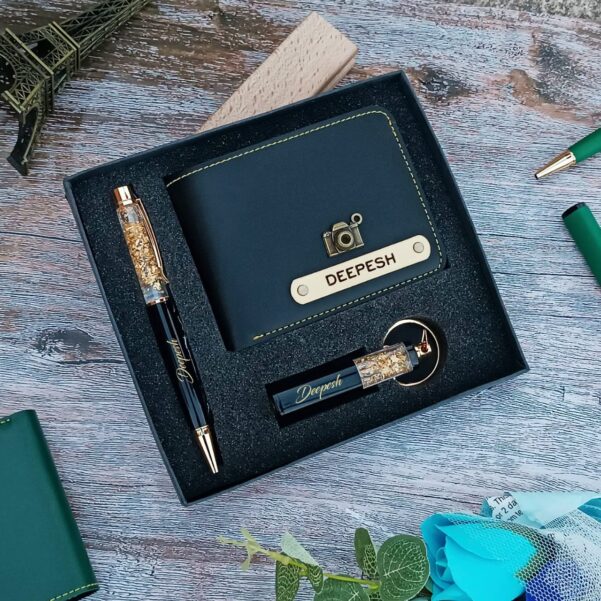 Personalized Wallet Pen Key Chain Set For men - Image 3