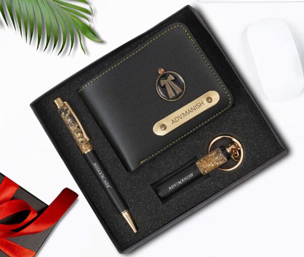Personalized Wallet Pen Key Chain Set For men
